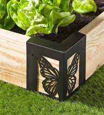 Best of all, they couldn't be easier to make. Steel Raised Garden Bed Corner Brackets In Butterfly Design Set Of 4 Plowhearth