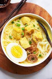 Soto Ayam Malaysian Indonesian Chicken Soup Rasa Malaysia Soto Ayam Recipe Indian Food Recipes Breakfast Soup