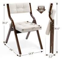 Amazon.com: HOMEFUN Folding Chairs with Cushion, Wooden ...