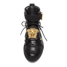 Black And Gold High Tops Versace High Top Medusa Head Sneakers In Black Gold 1 200 Found On Polyvore Shoes Boots Ll Bean Boot