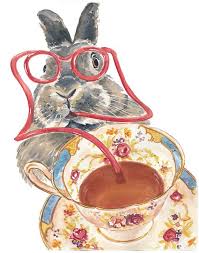Rabbit Watercolor Print Teacup Watercolour By Waterinmypaint Bunny Art Funny Paintings Rabbit Art
