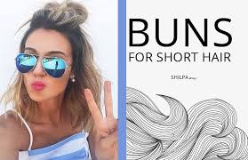 Cute hairstyles for short hair with long bangs How To Make A Bun With Short Hair 11 Super Easy Short Hairstyles