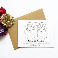 Maybe you would like to learn more about one of these? Mrs And Mrs Personalised Cat Wedding Card By Yellow Lemming Notonthehighstreet Com