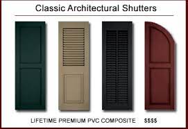The difference between wood and composite exterior shutters. Exterior Shutters Lifetime Warranty Pvc Shutters