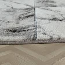 Ein teppich im schlafzimmer ist eine gute kombinationsmöglichkeit mit einem hartbodenbelag. Teppich Grau Silber Wohnzimmer Schlafzimmer Rauten Marmor Muster Kurzflor Robust Ebay
