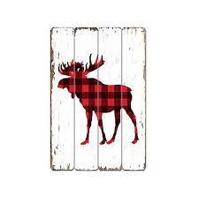 The perfect gift for you or the lodge decor lover in your life. Millwood Pines Moose In Buffalo Plaid Wooden Sign Wall Decor Reviews Wayfair