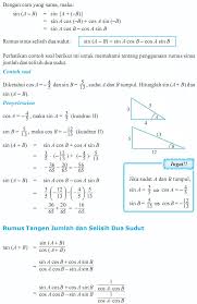 Check spelling or type a new query. Soal Identitas Trigonometri Penjumlahan Dan Selisih Dua Sudut Kunci Ujian