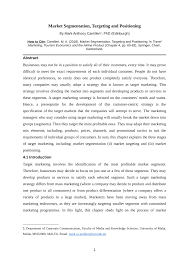 Pdf Market Segmentation Targeting And Positioning