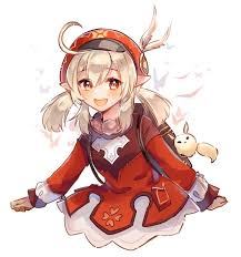 Drew qiqi and klee to send good vibes and luck to everyone rolling for childe's banner (art by me! Genshin Impact Klee Girls Cartoon Art Cartoon Art Fan Art