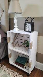 Bedside table wooden crate nightstand. Nightstand Ideas Perfect For A Small Bedroom Remodel Or Move