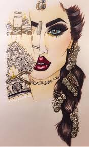 Arabic Art Drawings Indian Art Paintings Face Art