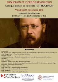 Colloque “Proudhon et l'idée de Révolution”, 17 novembre 2017, Paris  Nanterre