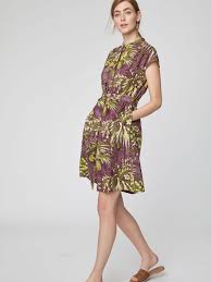 Tesari Tropical Print Hemp Dress Dresses Clothes Shirt Dress