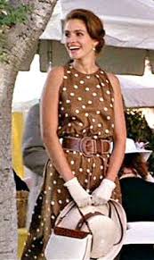Pretty Women Vivien At The Polo Match Pretty Women Dresses Pretty Woman Movie Brown Polka Dot Dress