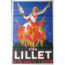 Vintage poster by robys, tina lillet, dating from 1937. Original Vintage Poster Kina Lillet 79 X 52 Inches Robys