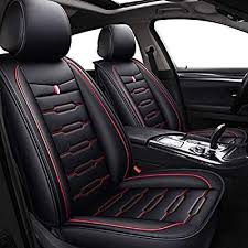 Amazon Com Skysep Cartoon Full Set Universal Fit 5 Seats Car Surrounded Waterproof Leather Car Seat Covers In 2020 Leather Car Seats Leather Car Seat Covers Car Seats