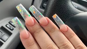 27 square acrylic nails designs 2017. Long Tapered Square Ombre Glass Tip Acrylic Nails Youtube