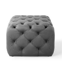 Check spelling or type a new query. Silver Grey Velvet Totally Tufted Square Ottoman Footstool