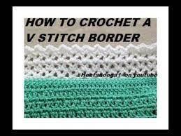 How To Crochet A V Stitch Edging Border Crochet Edgings Trims And Embe Crochet Edging V Stitch Crochet V Stitch