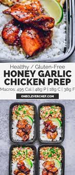 Baked Honey Garlic Chicken Thighs One Clever Chef Recipe Healthy Lunch Meal Prep Easy Healthy Meal Prep Lunch Recipes Healthy