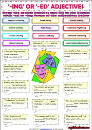 Ing Or Ed Adjectives Esl Grammar Exercise Worksheet Adjectives Teaching English Grammar English Grammar