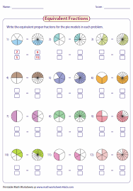 Equivalent Fraction Worksheets Fractions Worksheets Equivalent Fractions Learning Math