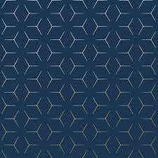 Metro Illusion Geometric Wallpaper Navy Blue And Gold Wow005 Geometric Wallpaper Geometric Wallpaper Navy Blue Wallpapers