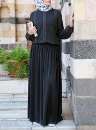 Lace Gathered Waist Abaya Baju Muslim Muslim Jubah
