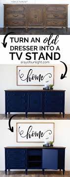 Turning A Dresser Into A Tv Stand Dresser Tv Stand Dresser With Tv Blue Painted Furniture