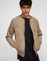Faux Suede Bomber Jacket With Zip Bomber Jackets Coats And Jackets Clothing Man Pull Bear Panama Chaquetas Abrigos Siluetas