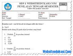 Download soal & jawaban pts/uts matematika kelas 1 semester 1 tahun 2021. Soal Uts Pts Matematika Kelas 4 Semester 1 K13 Tahun 2018 2019 Soal Terbaru