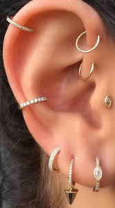 Arianna Crystal Nose Ear Piercing Earring 18g Ring In Silver In 2020 Multiple Ear Piercings Earings Piercings Cartilage Ring