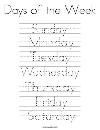 See more ideas about days of week, holiday lettering, kids prints. Days Of The Week Coloring Page Twisty Noodle