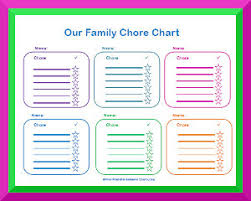 family chore charts free printable chore charts