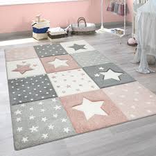 Sterne teppiche sind ein wunderschönes element in der eigenen wohnung. Kinderzimmer Teppich Rosa Grau Pastellfarben Karo Muster Sterne Punkte Design Kaufen Bei Diva Teppich Center