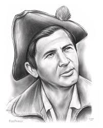 Fess Parker Patriot Drawing by Greg Joens