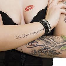 Tattoo lovers of all kinds can benefit from the whether it's a small tattoo of a flying bird, song lyrics you love, or something more personal, the wrist area is. Amazon Com 10 X Don T Forget To Love Yourself Temporary Skin Tattoo Lettering In Black 10 Beauty