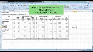 Unfortunately this is going to be a hassle. Superior Taxcomp Import Capital Allowance From Excel File Youtube