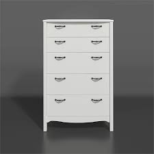 Drawer chests constructed with solid wood and veneers. Levan Home Modern Romantic Style White Tall 5 Drawer Chest Bedroom Dresser Lh 1953177