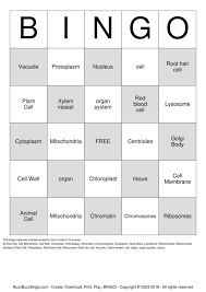 Plant And Animal Cell Game Bingo Cards To Download Print And Customize