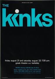 The Kinks Vintage Concert Poster From Greek Theatre Aug 21 1981 At Wolfgang S Concert Posters Vintage Concert Posters Music Concert Posters