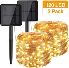 2 Stuck Solar Lichterkette Aussen Hepside Lichterkette Aussen 12m 120 Led Lichterkette Solar Aussen Solar Lichterkette Lichterkette Aussen Lichterkette