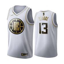 Posts 23 points in defeat. Paul George White Golden Edition Jersey Los Angeles Clippers 13 Limited Jersey