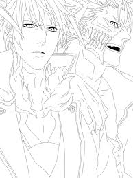 Byakuya kuchiki, a bleach character coloring book * * * * byakuya kuchiki, captain of the 6th division and rukia's brother coloring page. Bleach Ichigo And Grimmjow Lineart By Khalilxpirates On Deviantart