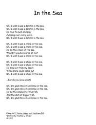 Sea Life Poems Songs Poems About Life Kids Poems Preschool Poems