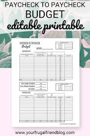 Biweekly Budget Template Paycheck Budget Budget Printable Etsy Budget Printables Monthly Budget Template Paycheck Budget