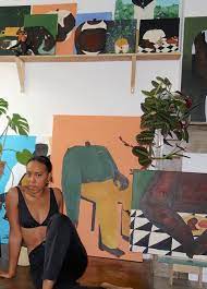 Gouache and acrylic on canvas. Les Nouveaux Riches Magazine Bahati Her Vibrant Paintings