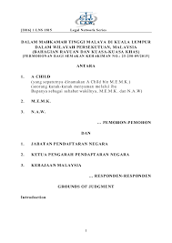Pejabat pendaftaran mahkamah rayuan malaysia. Pdf A Child High Court Yasmin Harizal Academia Edu