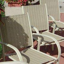 How To Replace Fabric On A Patio Sling Chair Patio Chairs Makeover Patio Furniture Makeover Patio Furniture Fabric