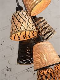 Suspension Kalimantan 7 Abat Jours En Bambou Naturel Au Design Naturel Par Good Mojo Abat Jour Luminaire Suspension Design Luminaire Contemporain